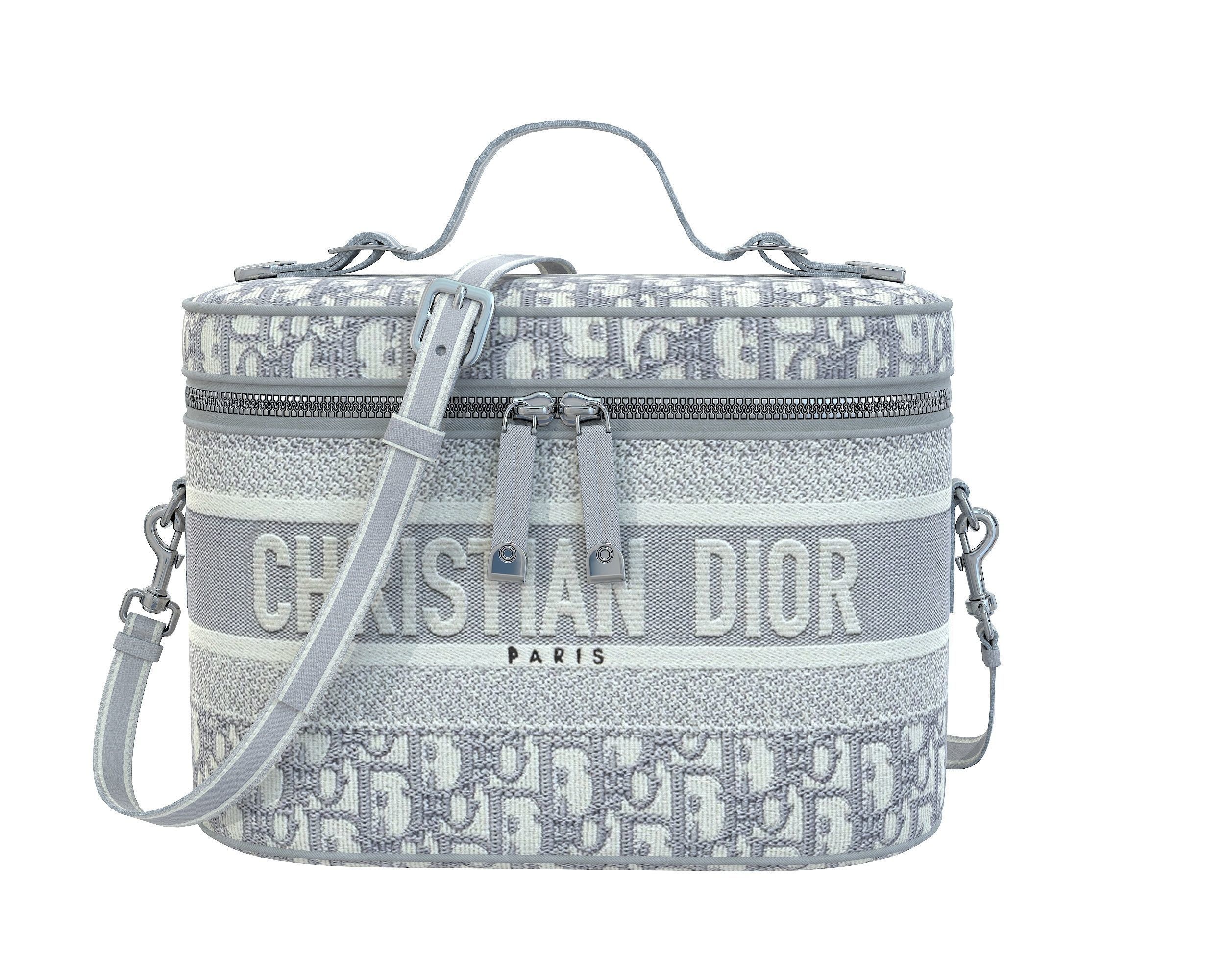 Dior DiorTravel Vanity Case Bag Gray Low-poly 3D model_2