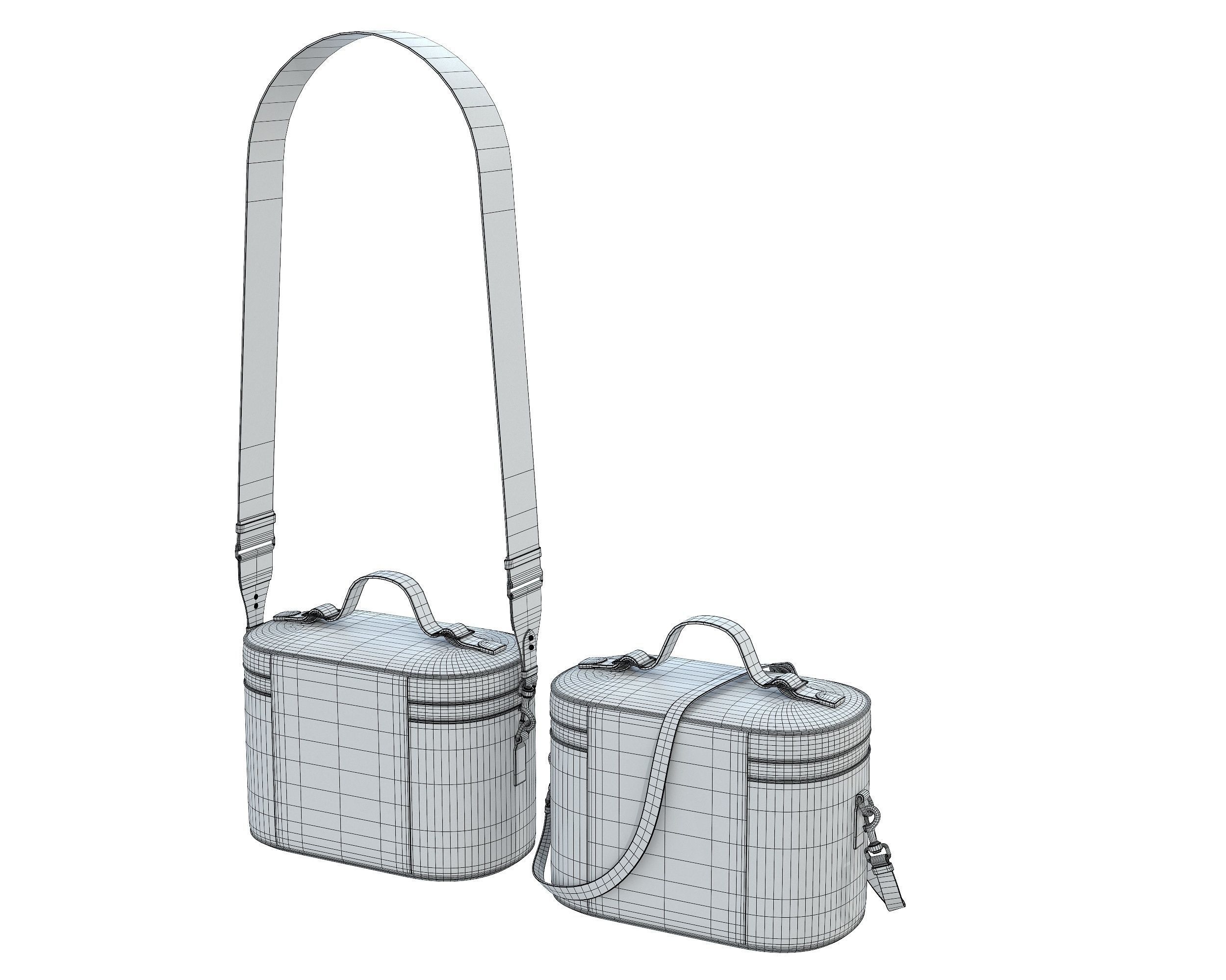 Dior DiorTravel Vanity Case Bag Gray Low-poly 3D model_13