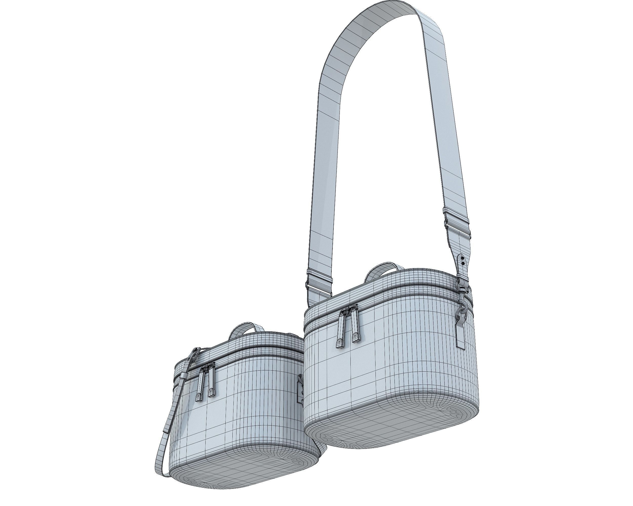 Dior DiorTravel Vanity Case Bag Gray Low-poly 3D model_15