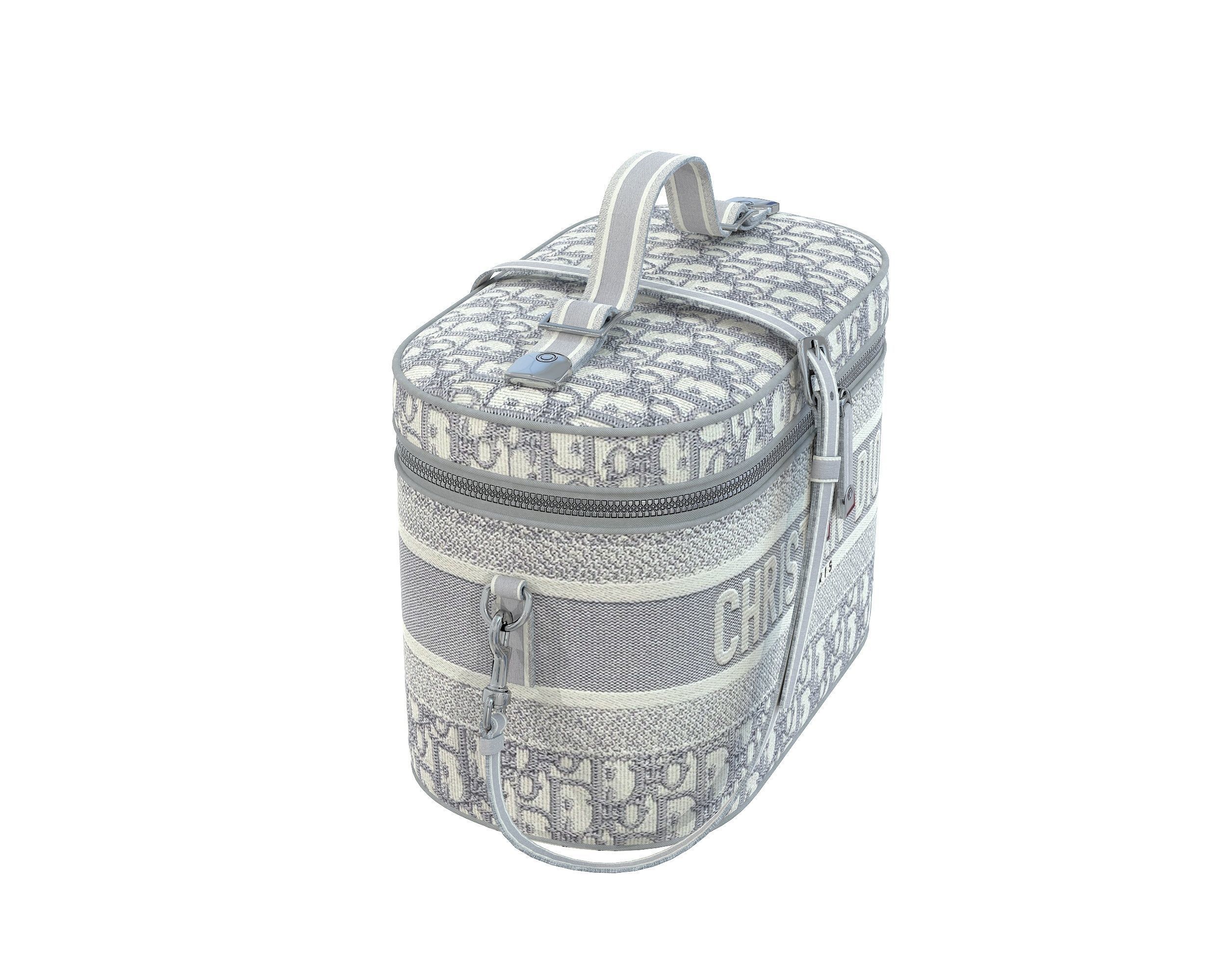 Dior DiorTravel Vanity Case Bag Gray Low-poly 3D model_4
