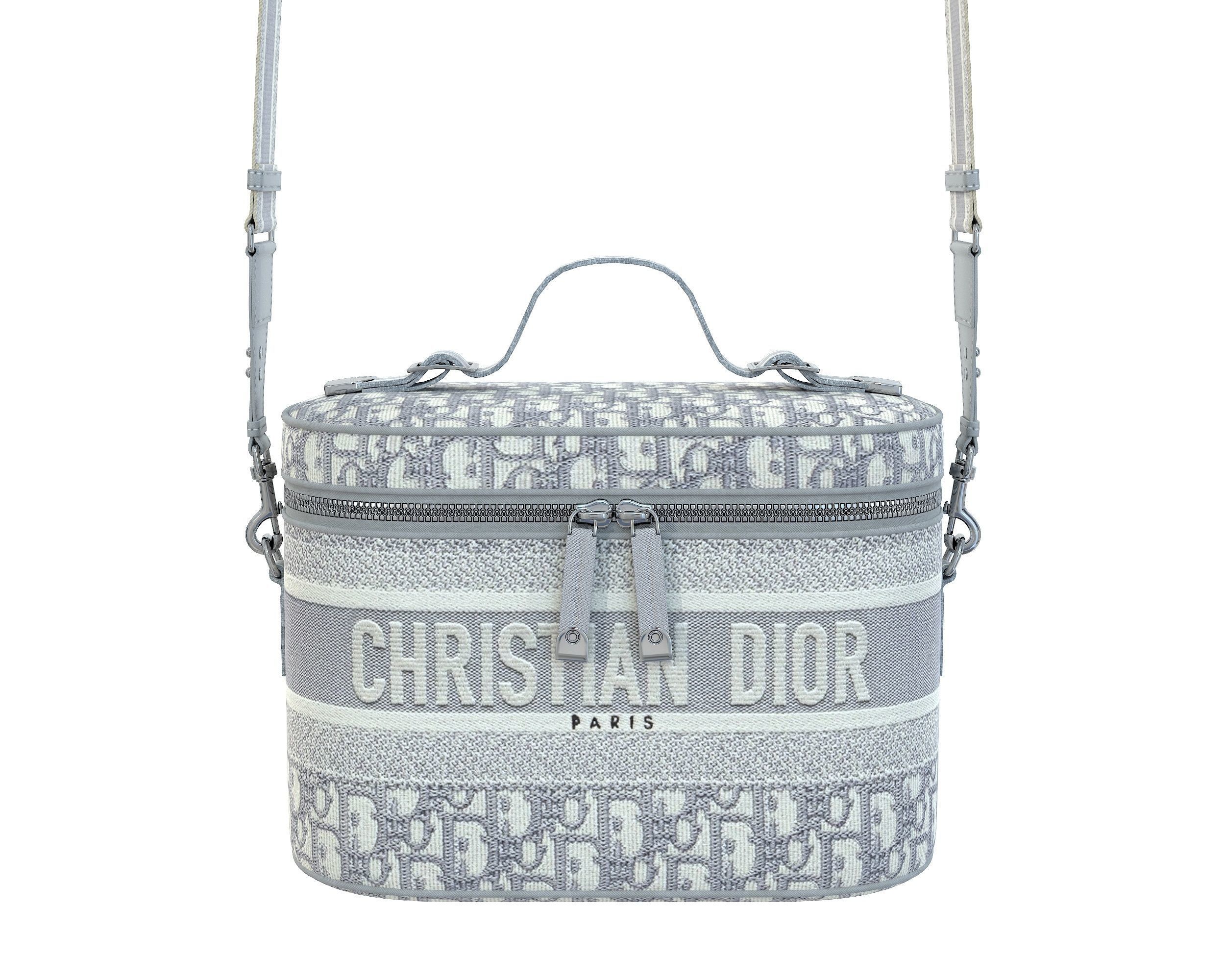 Dior DiorTravel Vanity Case Bag Gray Low-poly 3D model_1