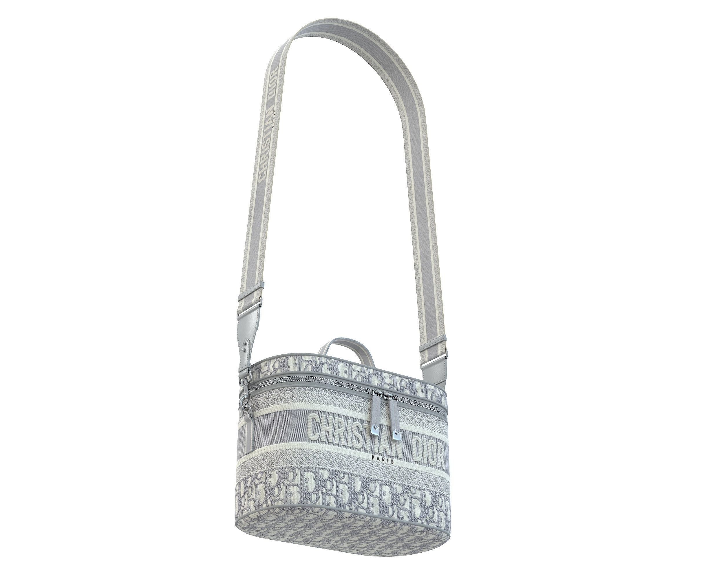 Dior DiorTravel Vanity Case Bag Gray Low-poly 3D model_9