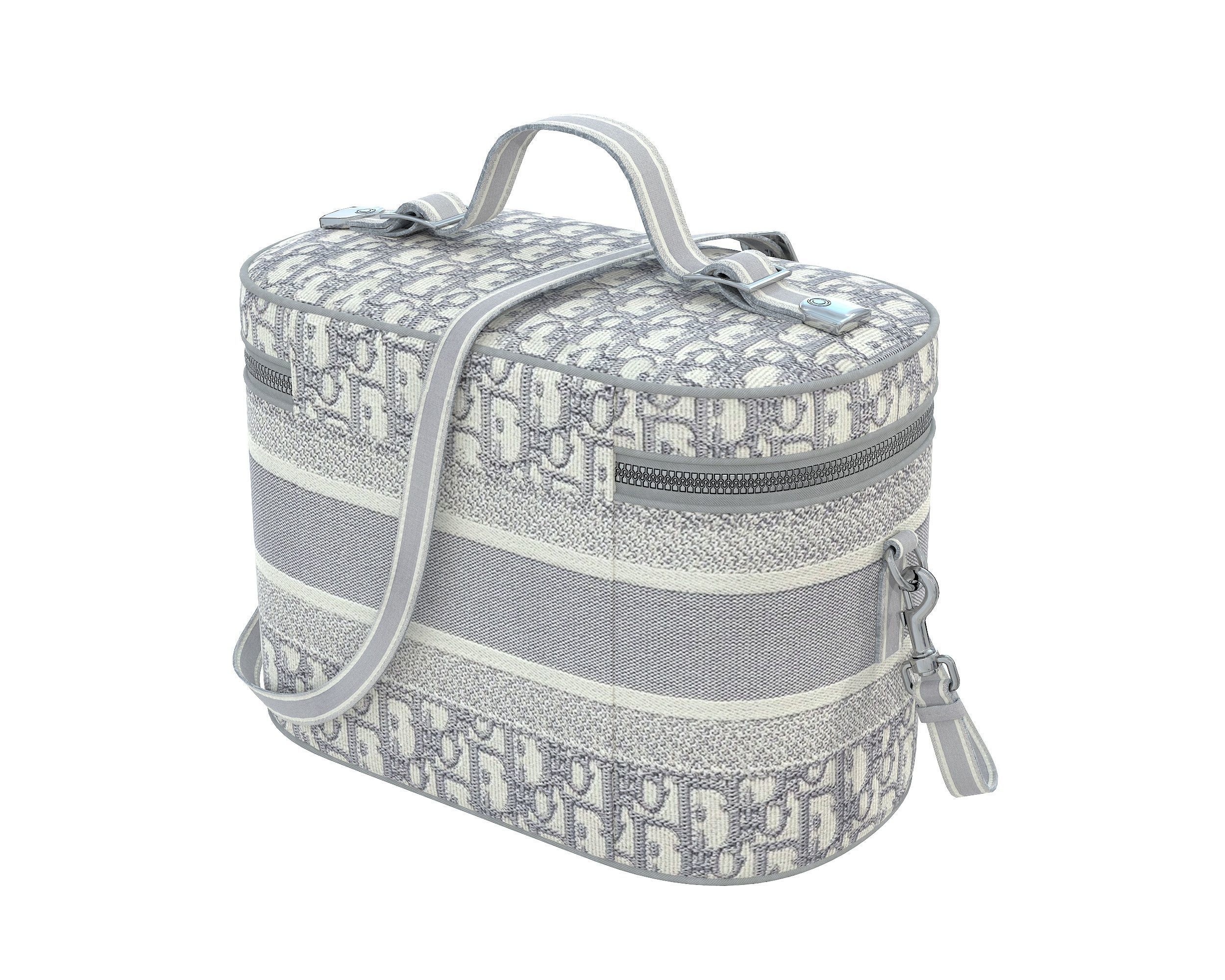 Dior DiorTravel Vanity Case Bag Gray Low-poly 3D model_5