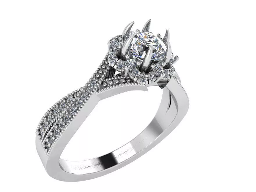 eagle prong twisted ring 0006 3D print model