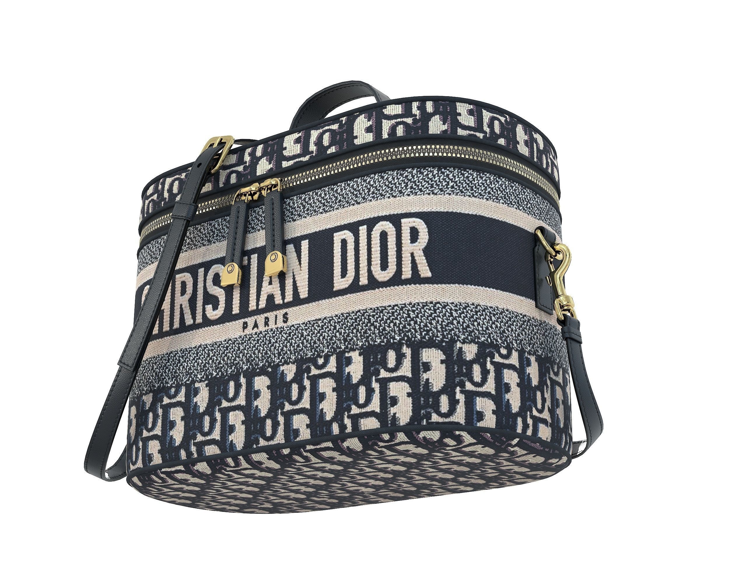 Dior DiorTravel Vanity Case Bag Logo Navy Low-poly 3D model_5