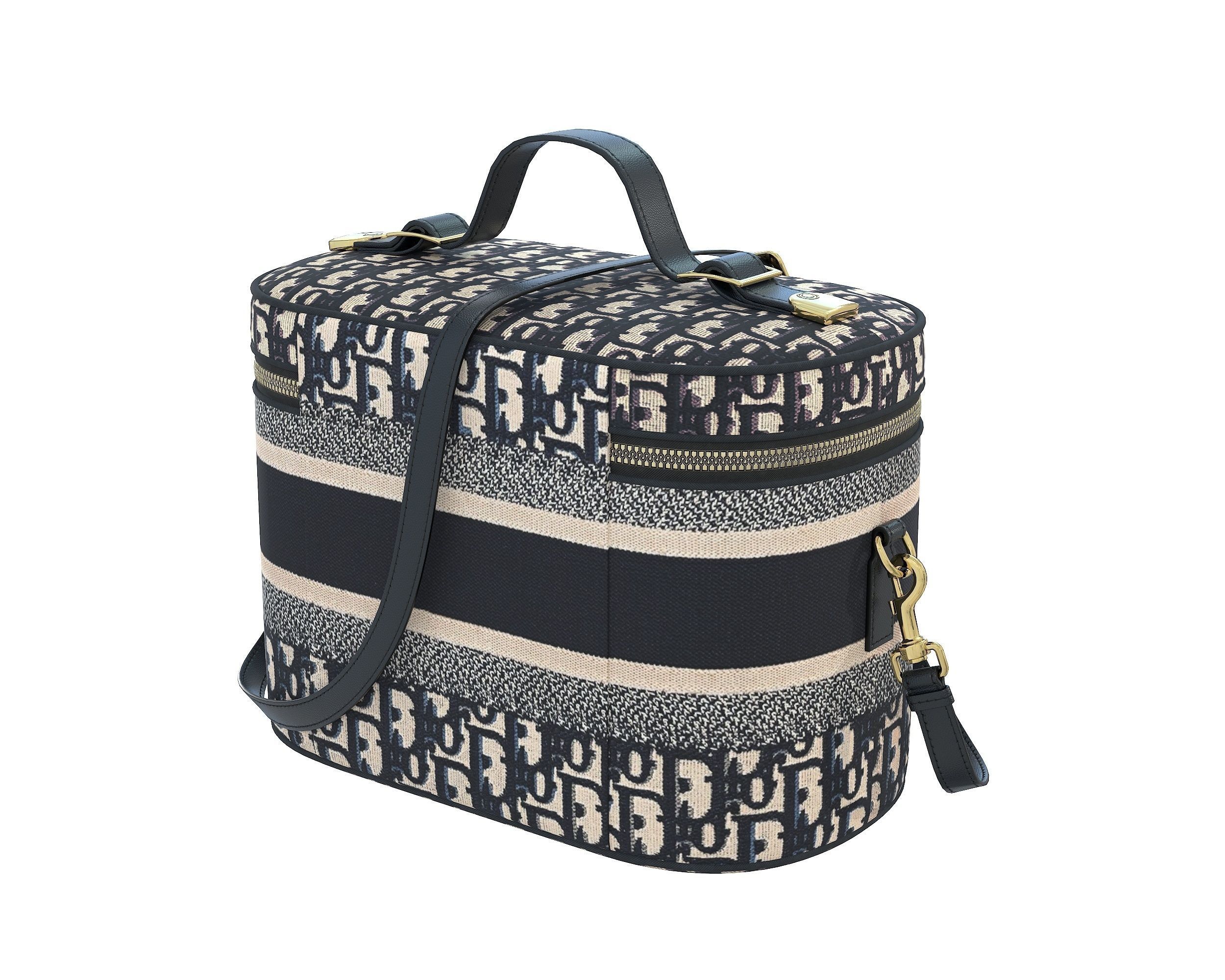 Dior DiorTravel Vanity Case Bag Logo Navy Low-poly 3D model_6