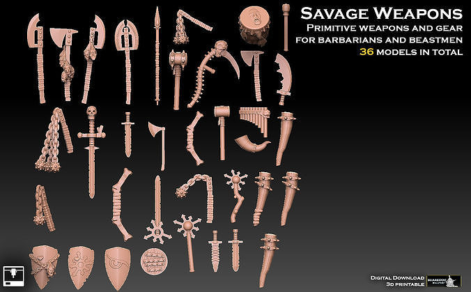 Savage Weapons Megapack 3D print model