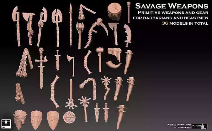Savage Weapons Megapack 3D print model
