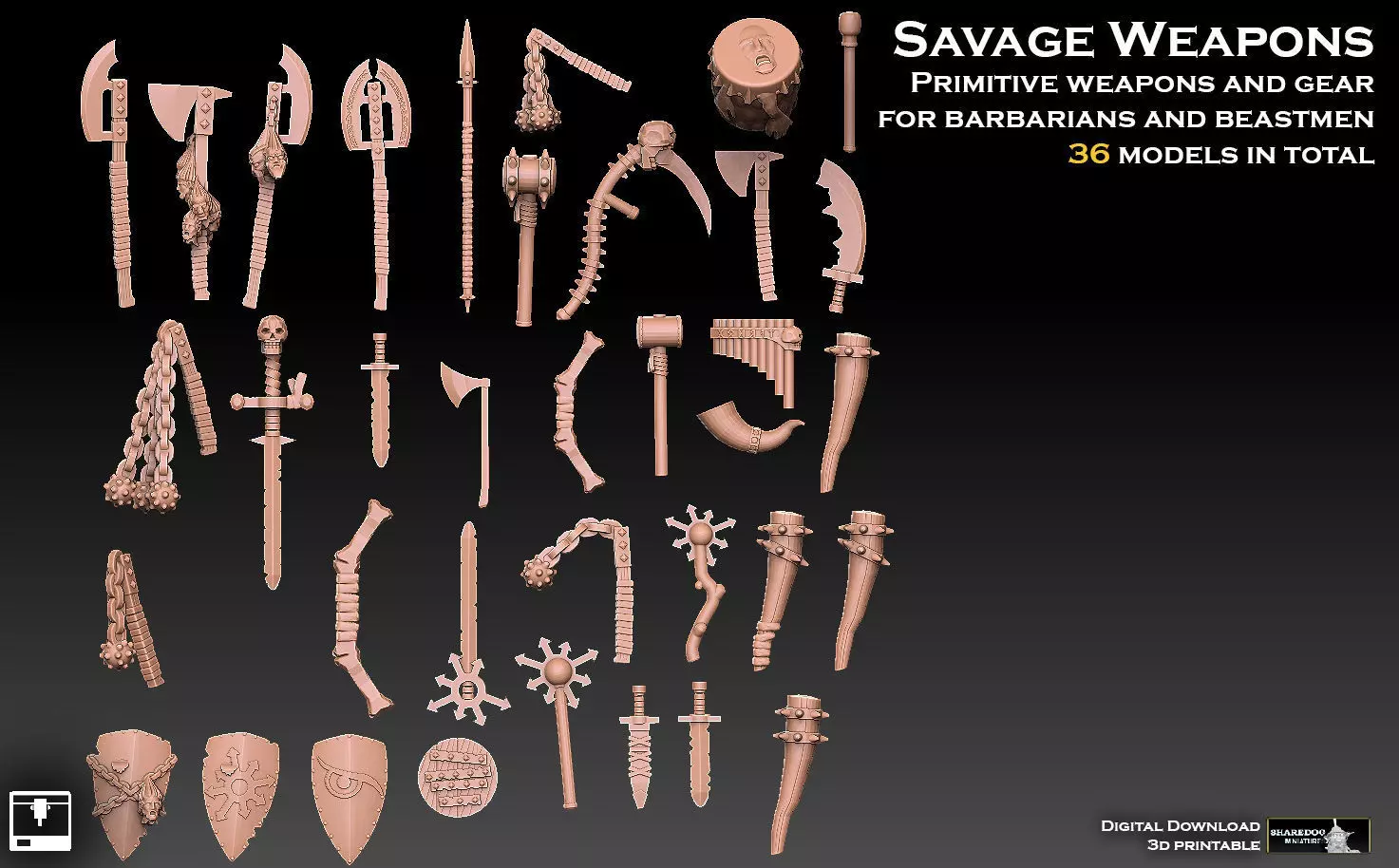 Savage Weapons Megapack 3D print model