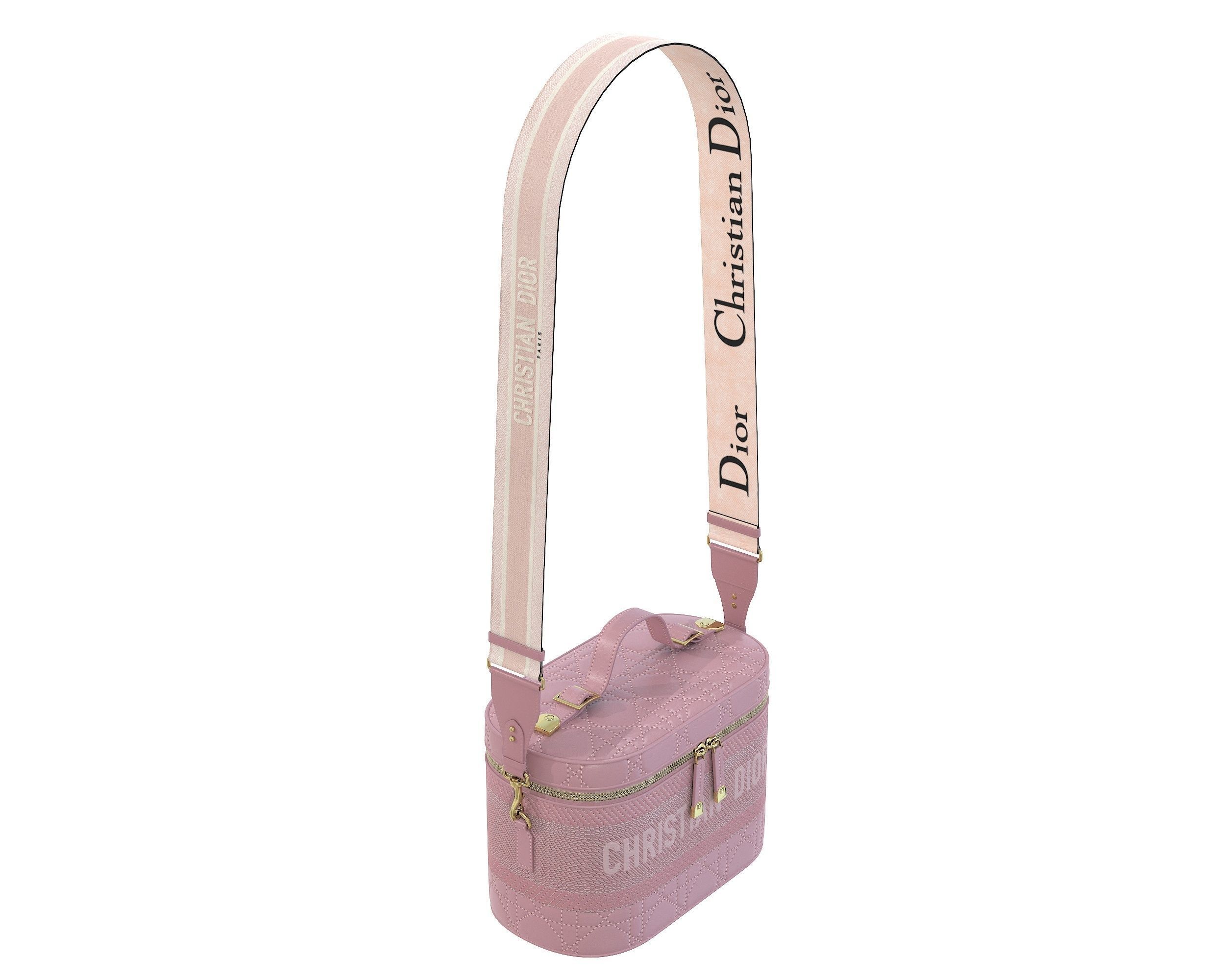 Dior DiorTravel Vanity Case Bag Pink Low-poly 3D model_3