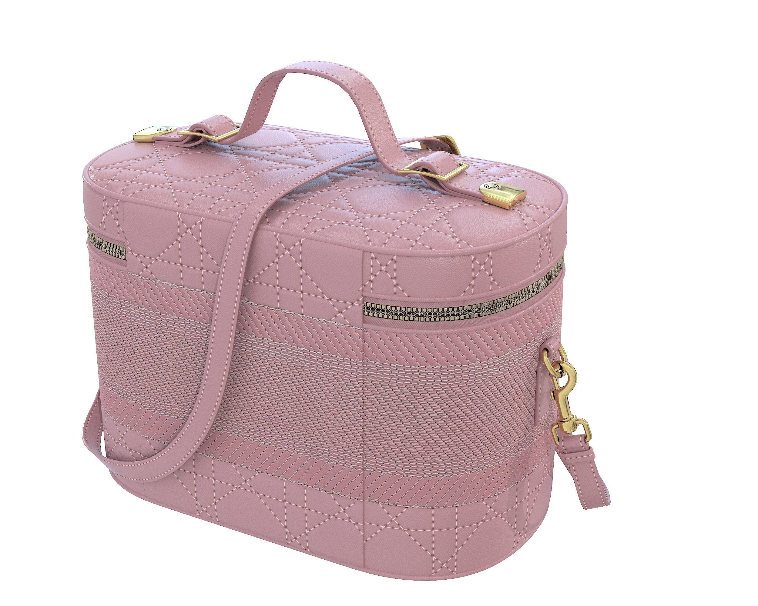 Dior DiorTravel Vanity Case Bag Pink Low-poly 3D model_9