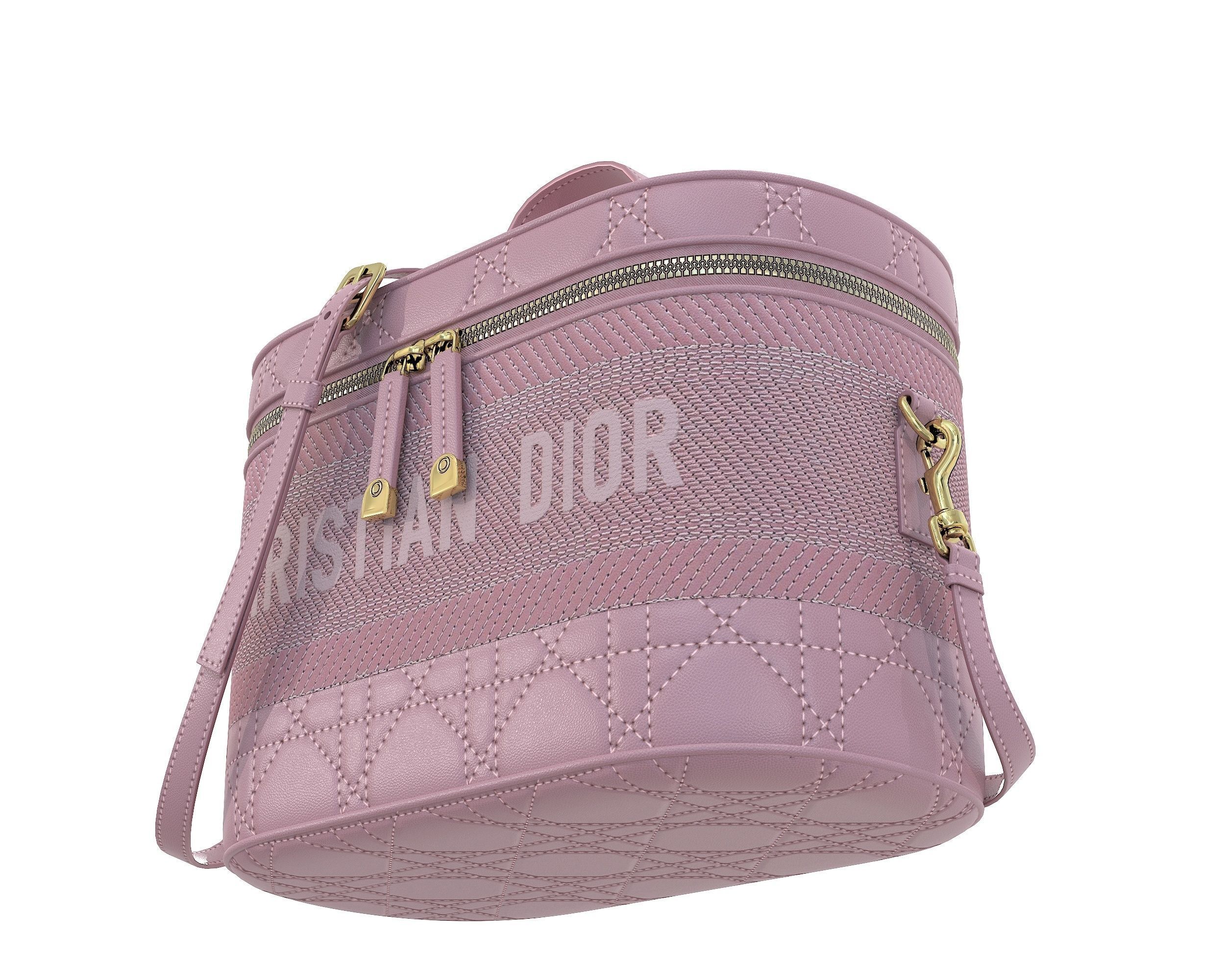 Dior DiorTravel Vanity Case Bag Pink Low-poly 3D model_10