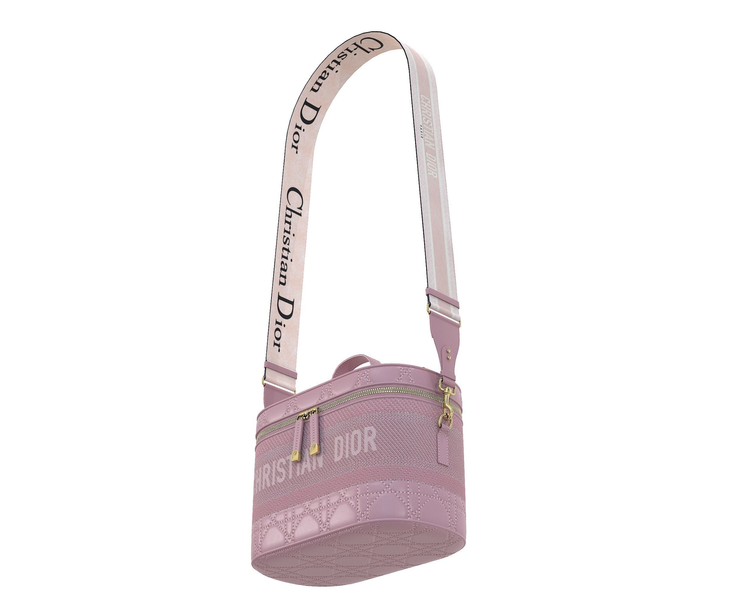 Dior DiorTravel Vanity Case Bag Pink Low-poly 3D model_1