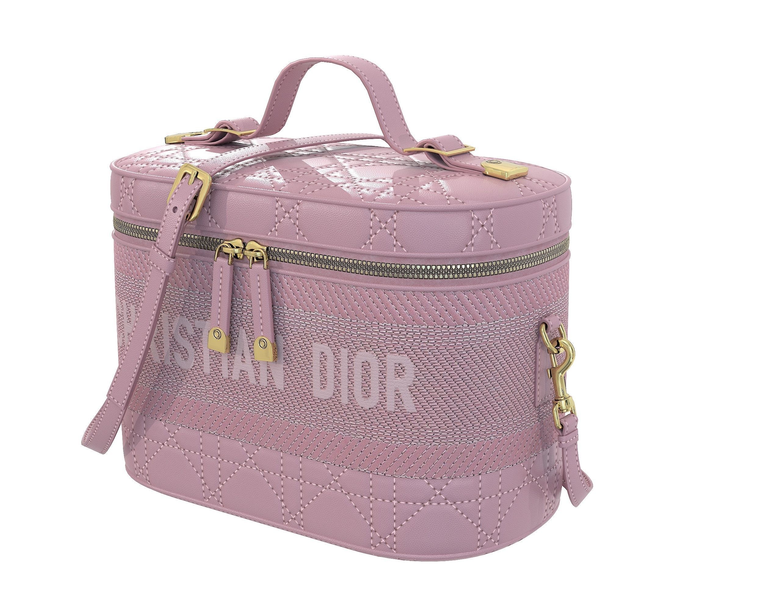Dior DiorTravel Vanity Case Bag Pink Low-poly 3D model_6