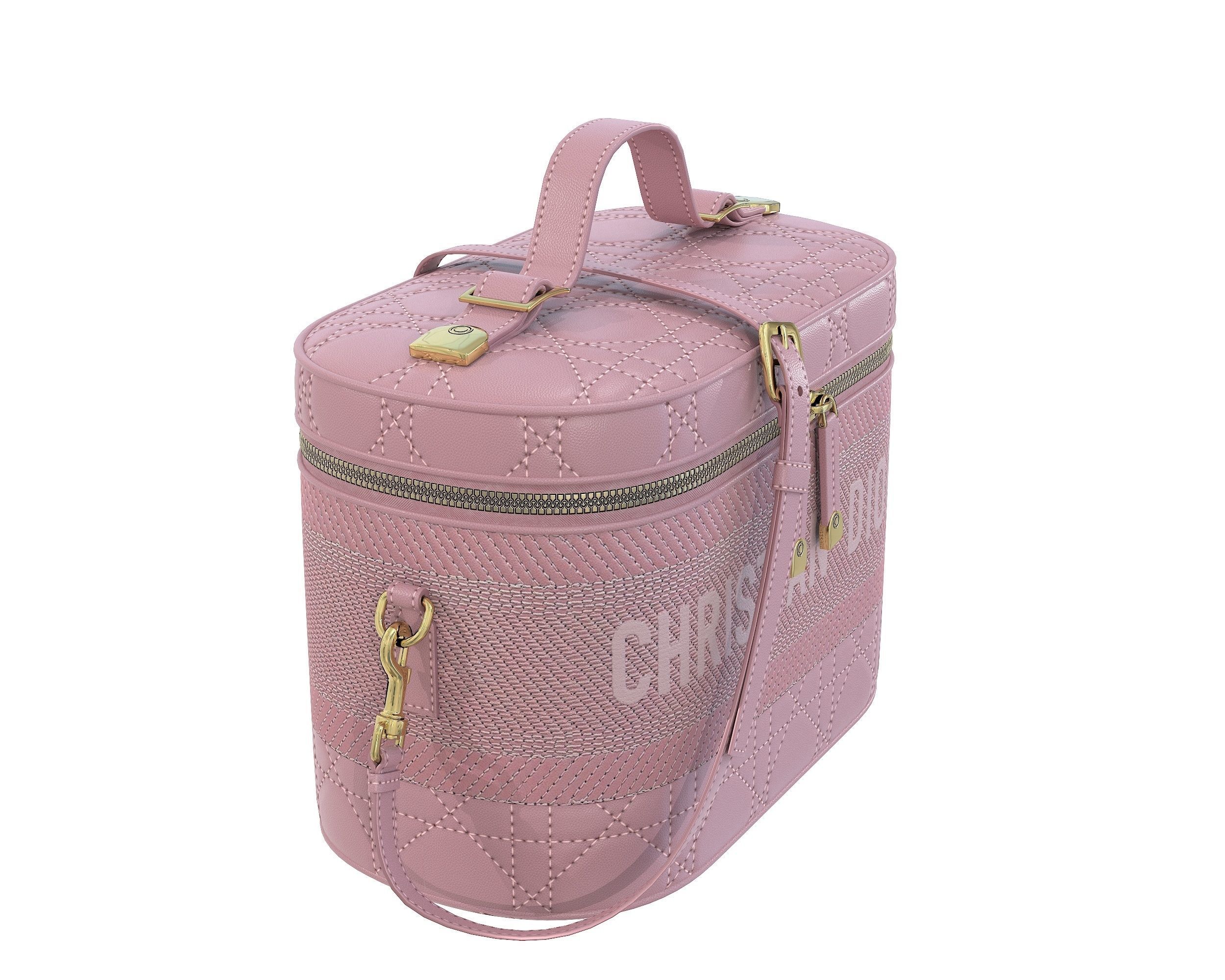 Dior DiorTravel Vanity Case Bag Pink Low-poly 3D model_8