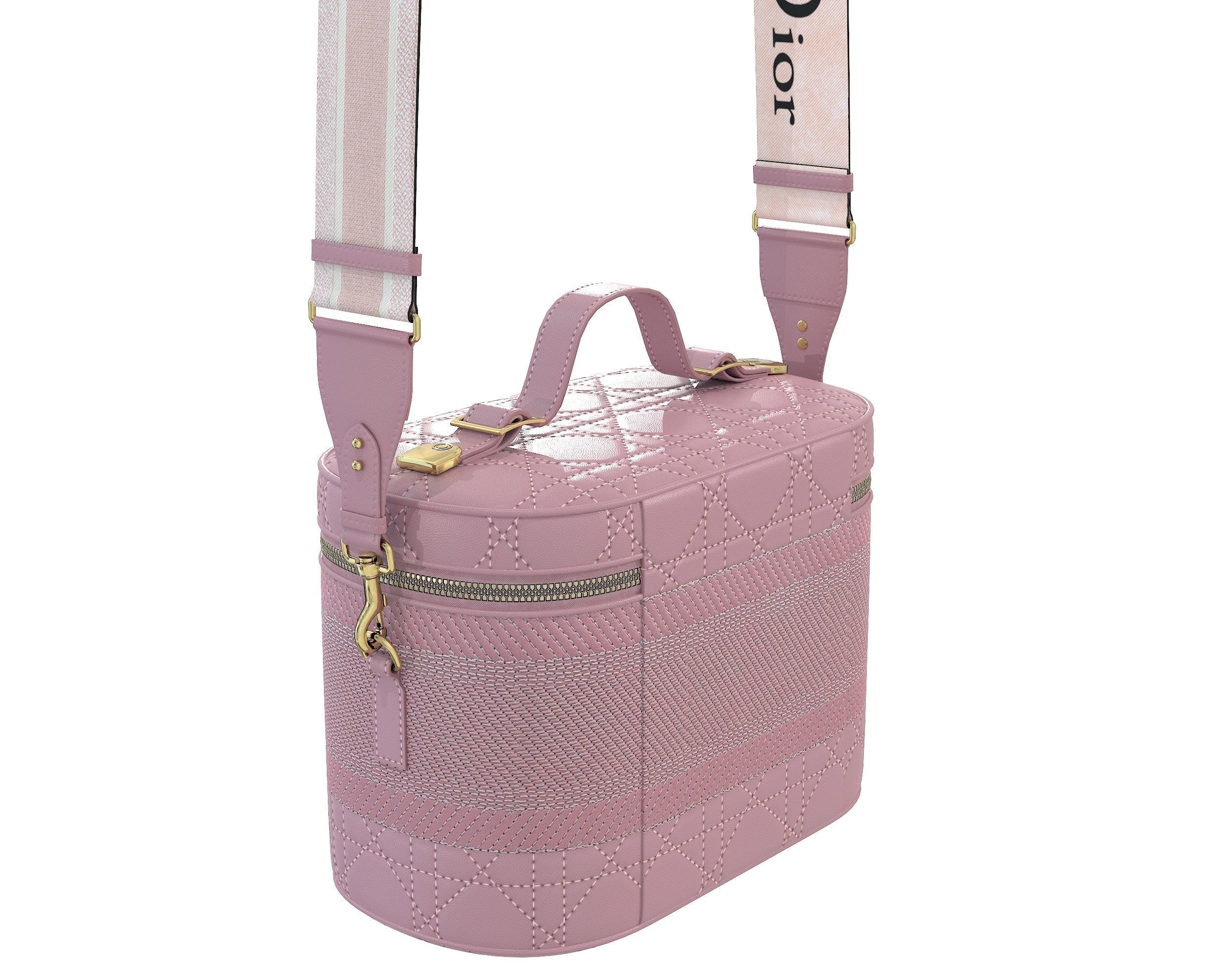 Dior DiorTravel Vanity Case Bag Pink Low-poly 3D model_5