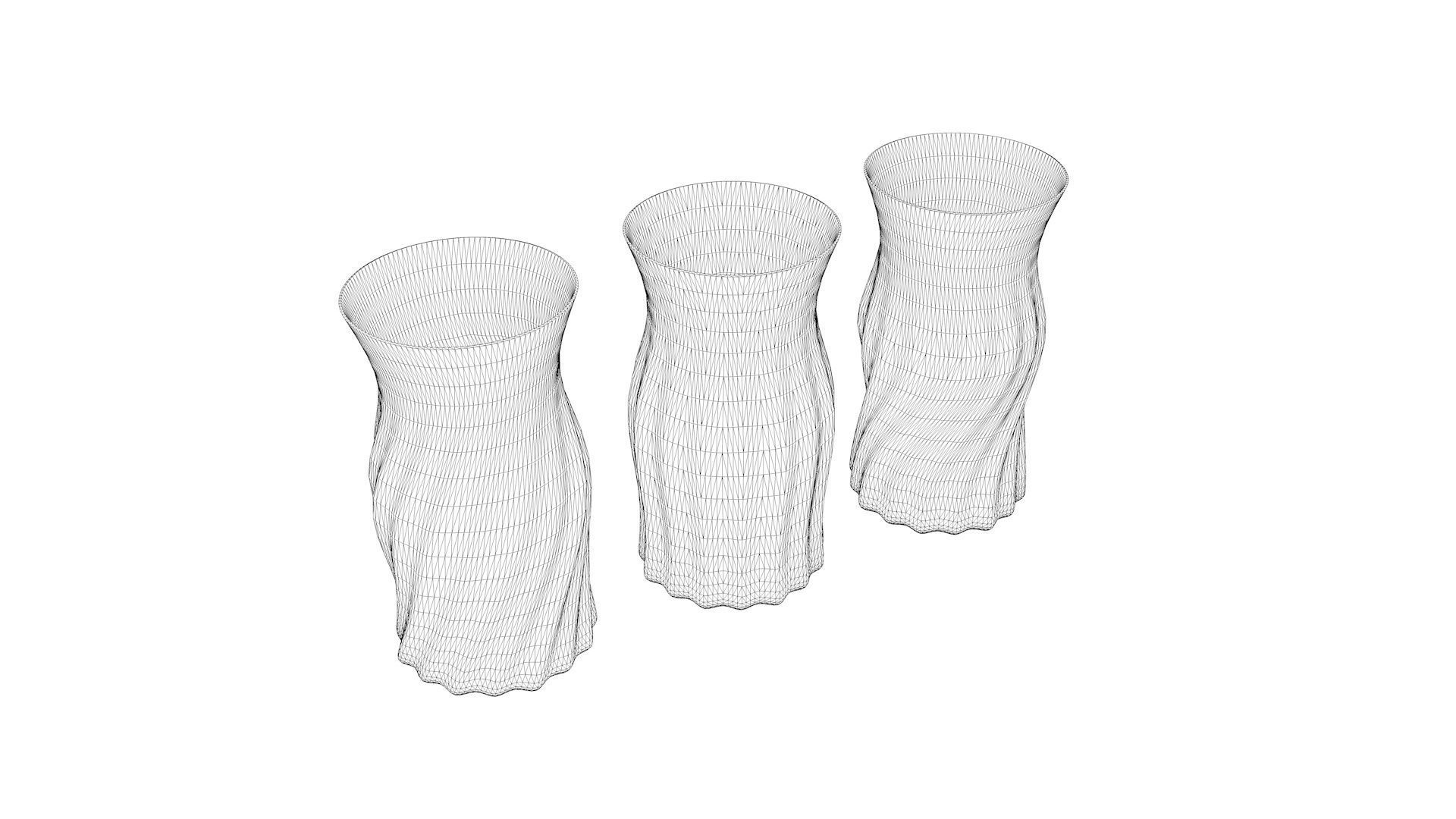 Realistic 3D pink coloured Vase set 3D print model_5