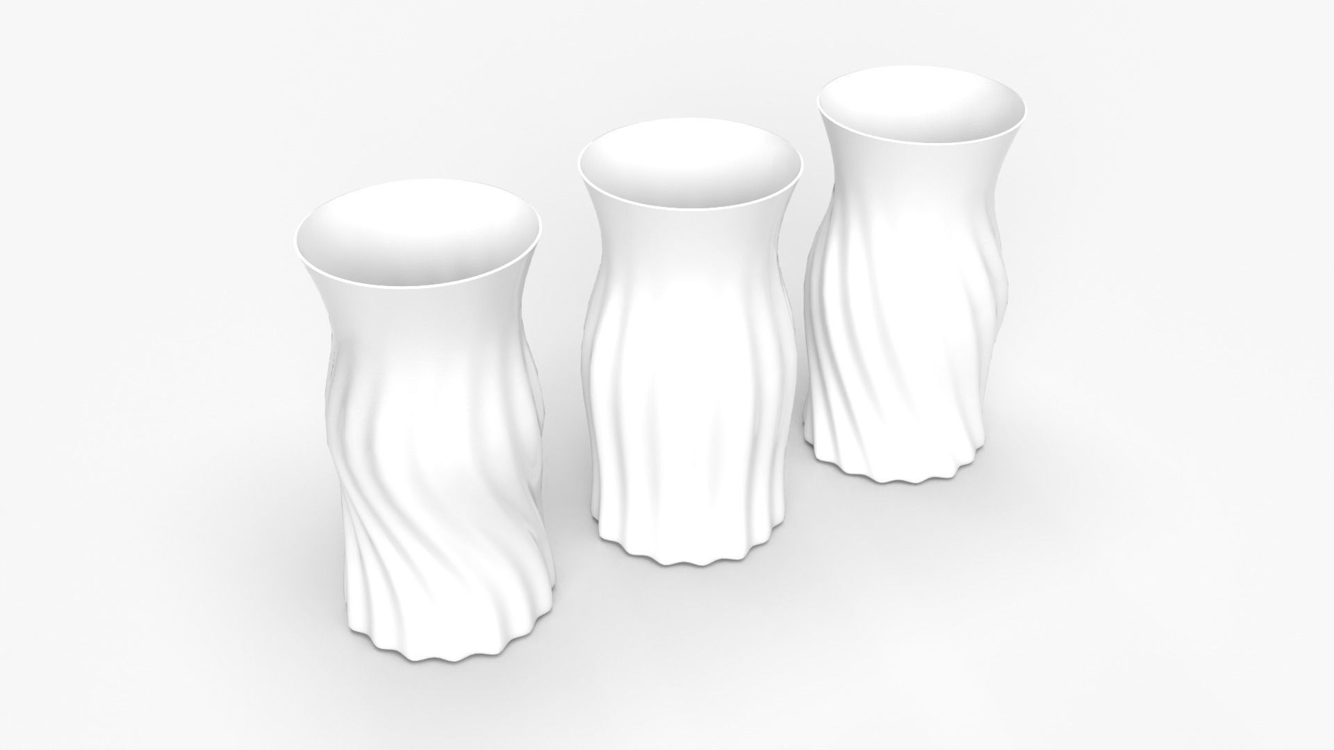 Realistic 3D pink coloured Vase set 3D print model_4