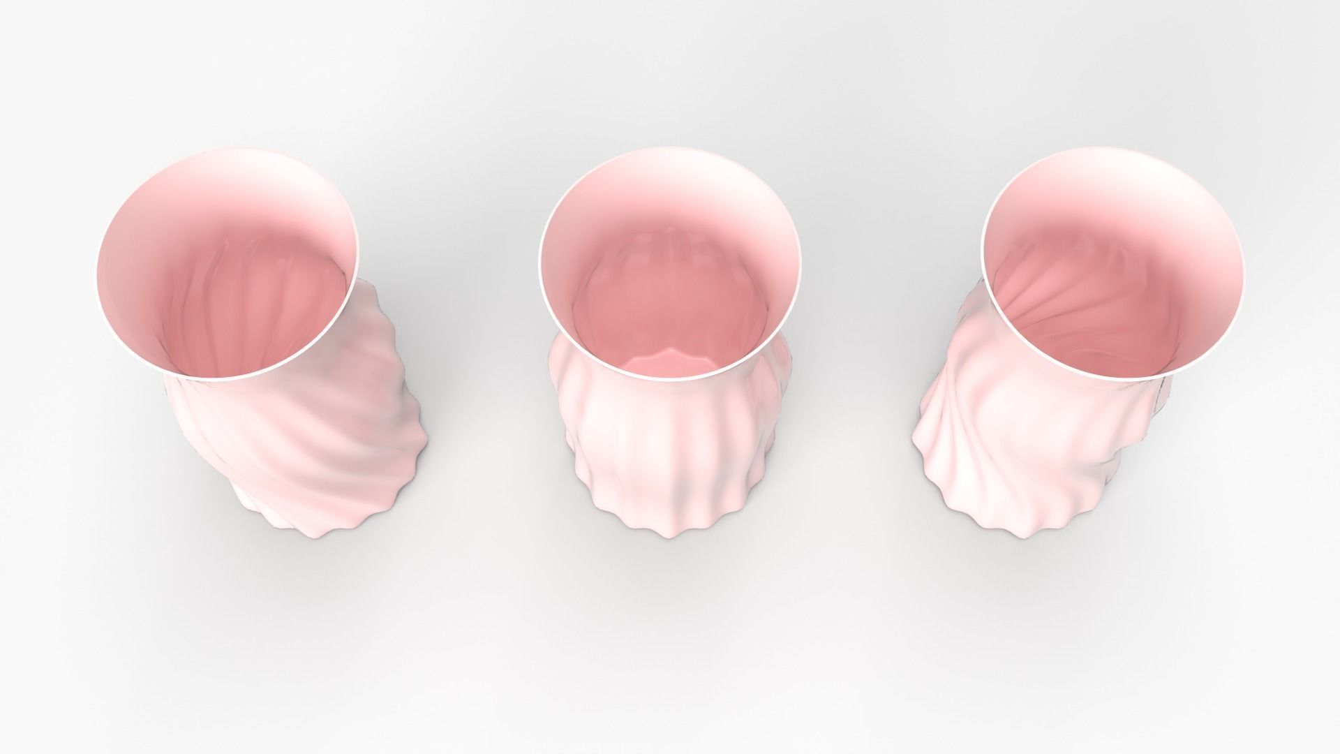 Realistic 3D pink coloured Vase set 3D print model_2