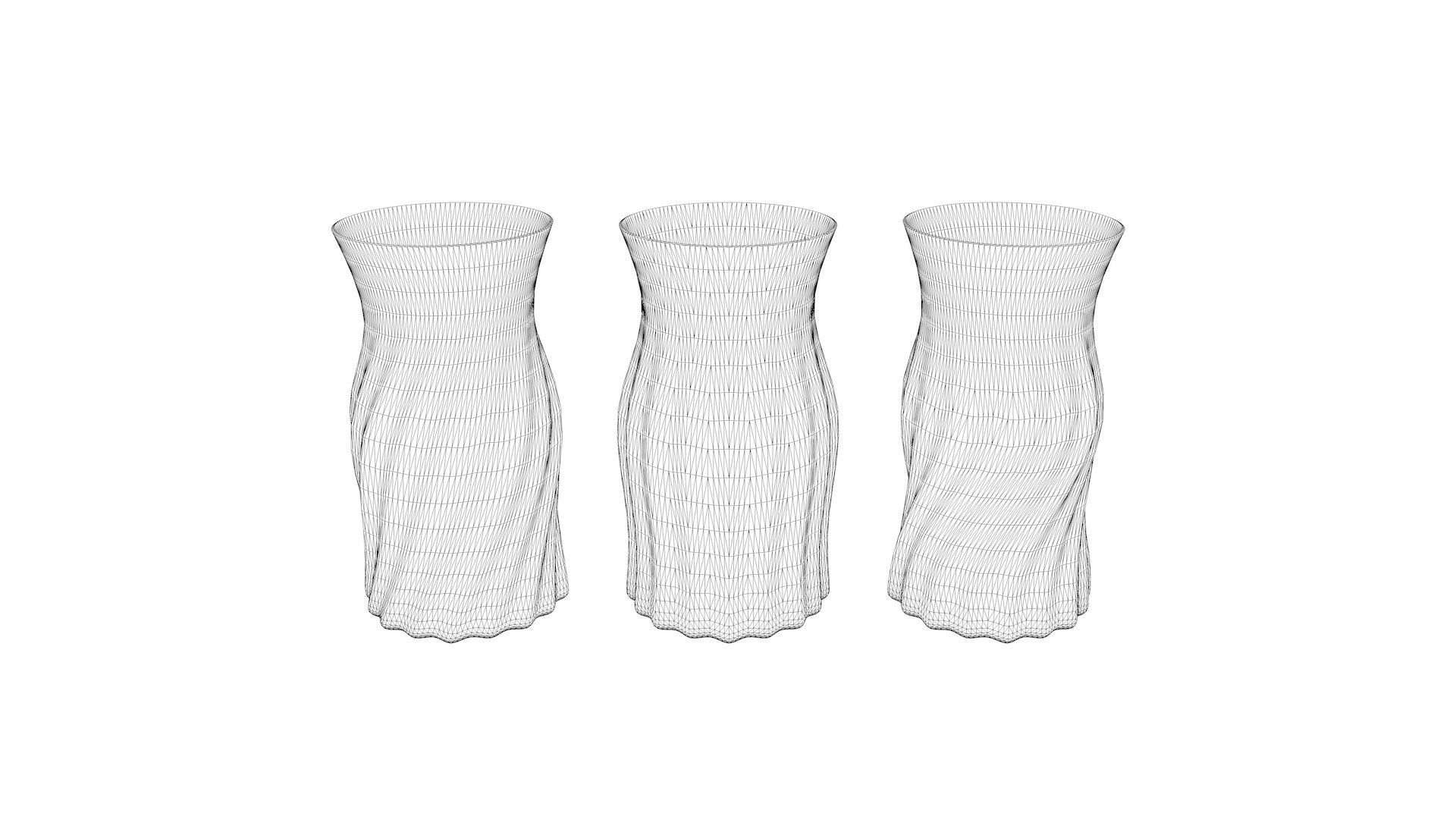 Realistic 3D pink coloured Vase set 3D print model_6