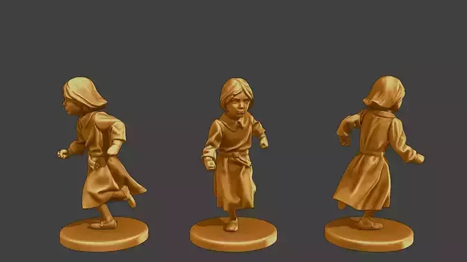 ww2 Casual Little Girl CLG1 003 3D print model