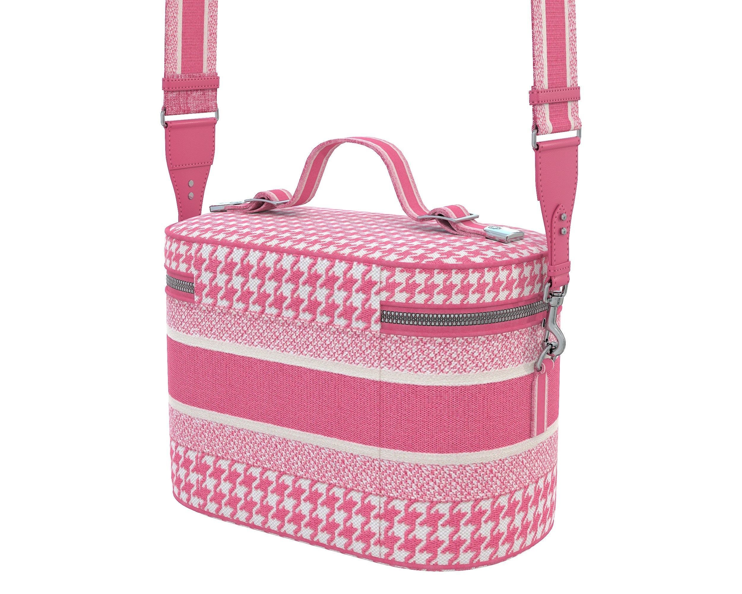 Dior DiorTravel Vanity Case Bag Pink Monorgam Low-poly 3D model_11