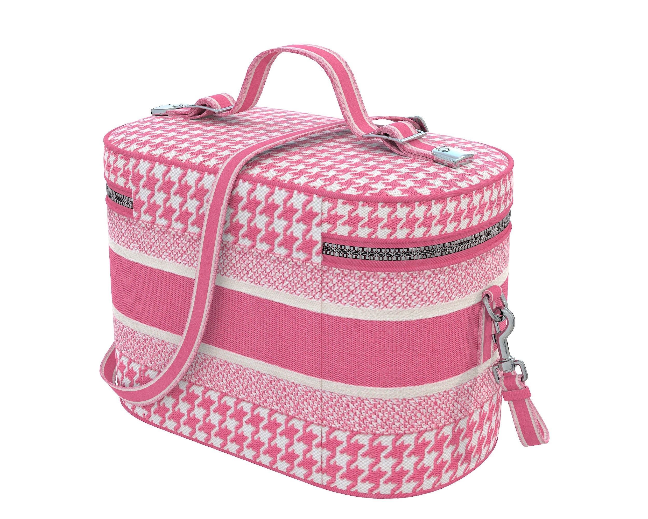 Dior DiorTravel Vanity Case Bag Pink Monorgam Low-poly 3D model_6