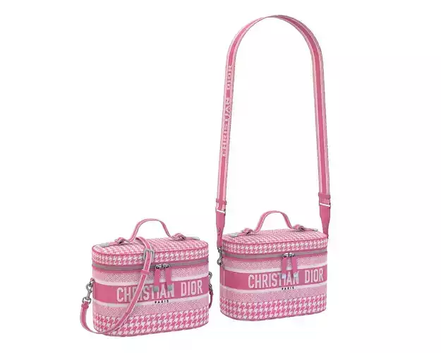 Dior DiorTravel Vanity Case Bag Pink Monorgam Low-poly 3D model