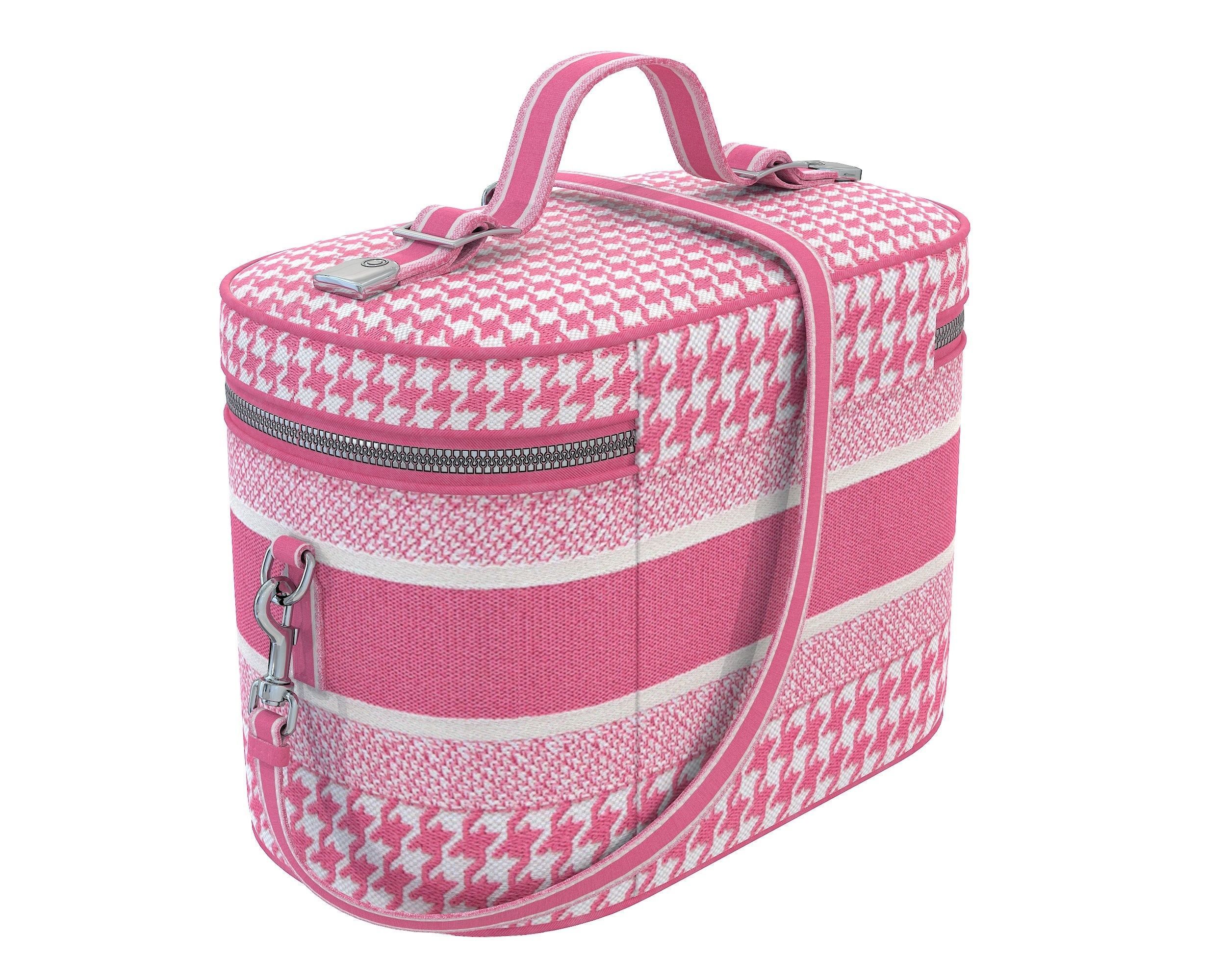 Dior DiorTravel Vanity Case Bag Pink Monorgam Low-poly 3D model_7