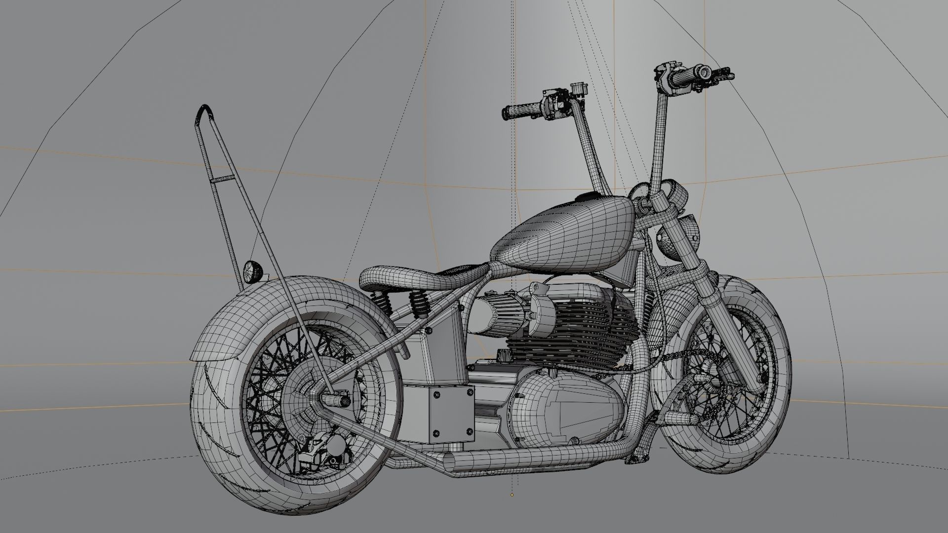 motorcycle chopper 3D Model 3D model_3