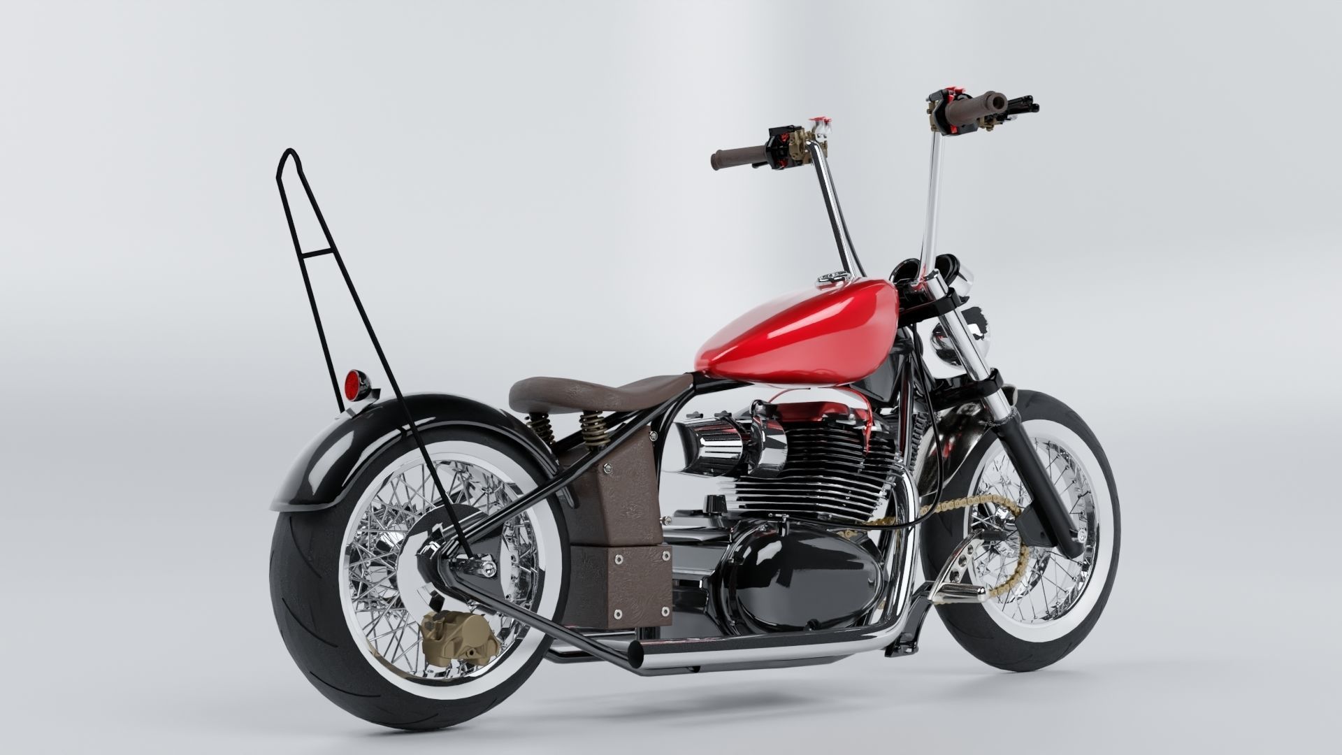 motorcycle chopper 3D Model 3D model_2