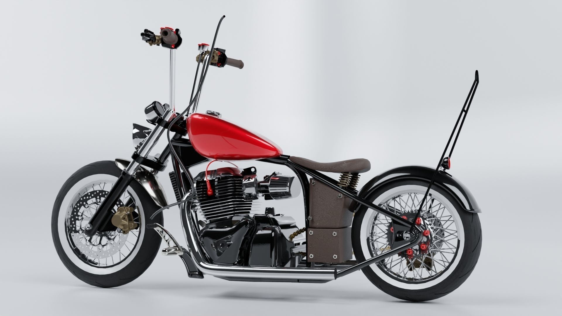 motorcycle chopper 3D Model 3D model_1