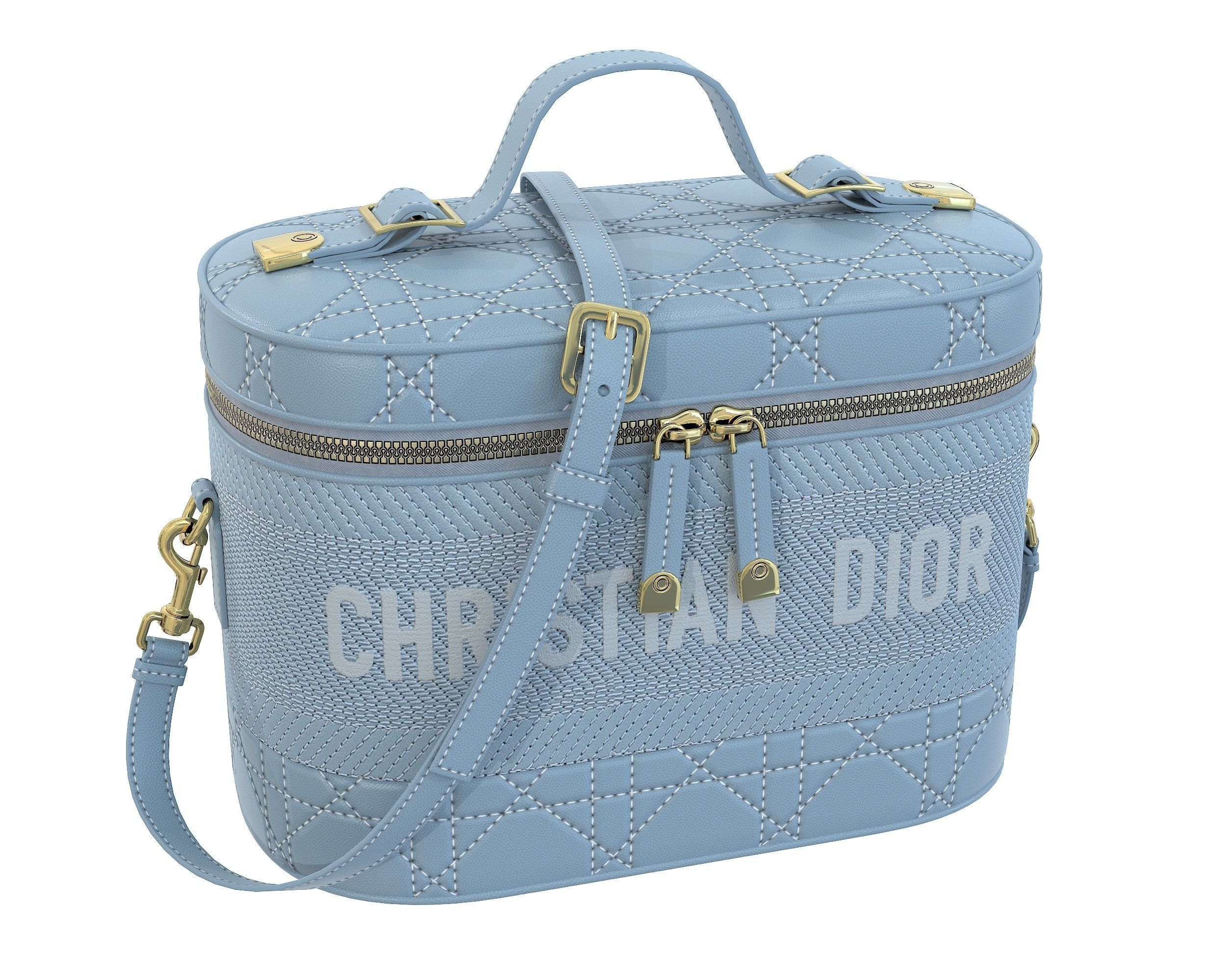 Dior DiorTravel Vanity Case Bag 3D Model Collection_9