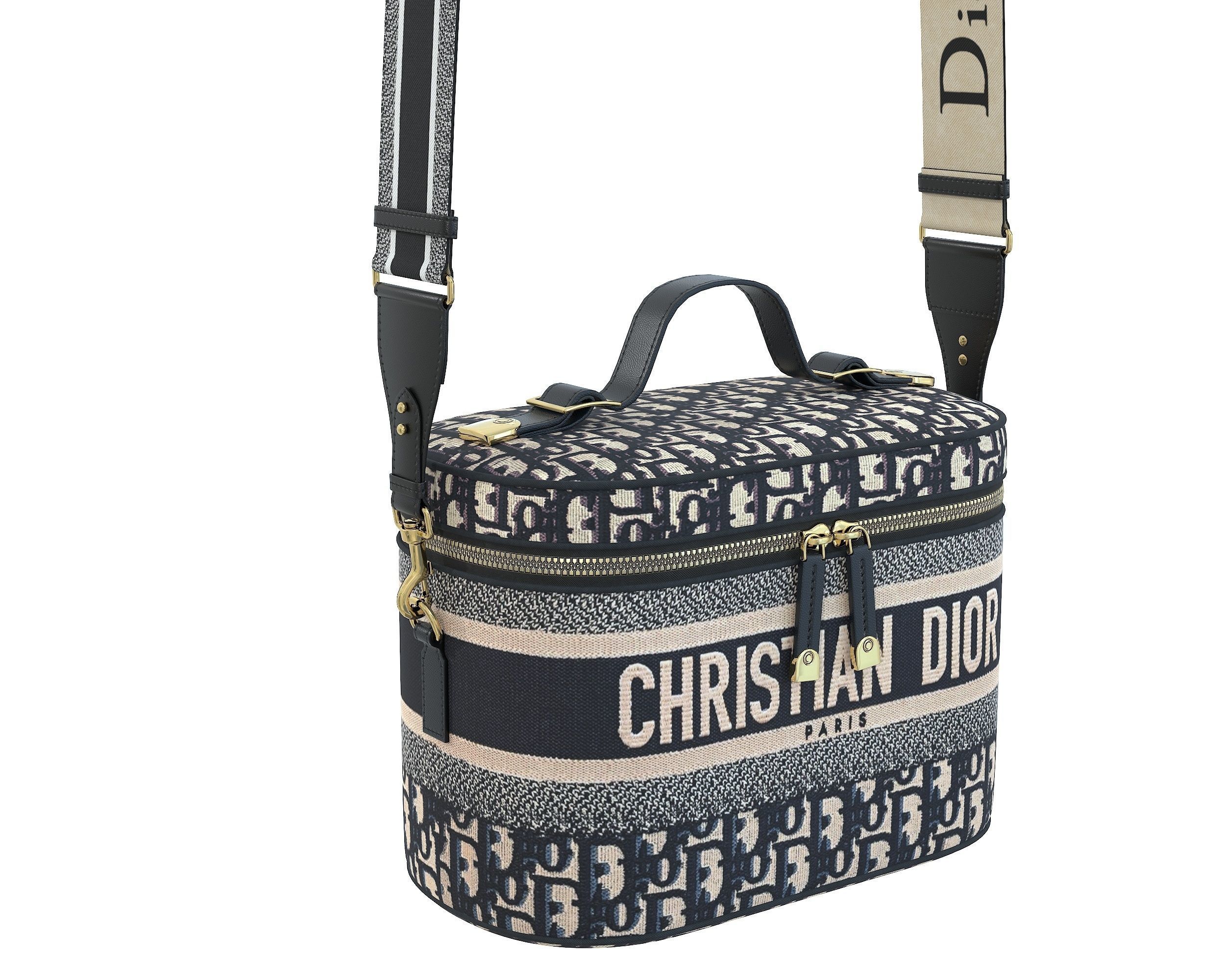 Dior DiorTravel Vanity Case Bag 3D Model Collection_14