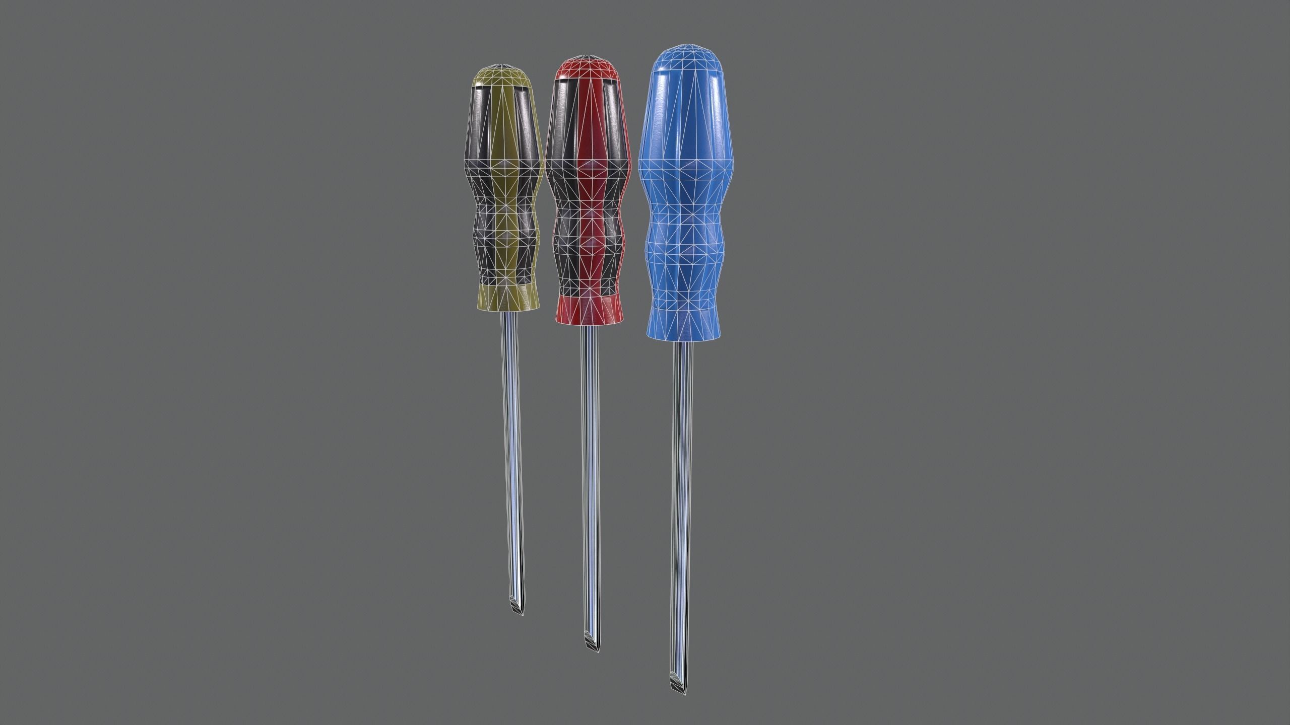 flat screwdriver Low-poly 3D model_3