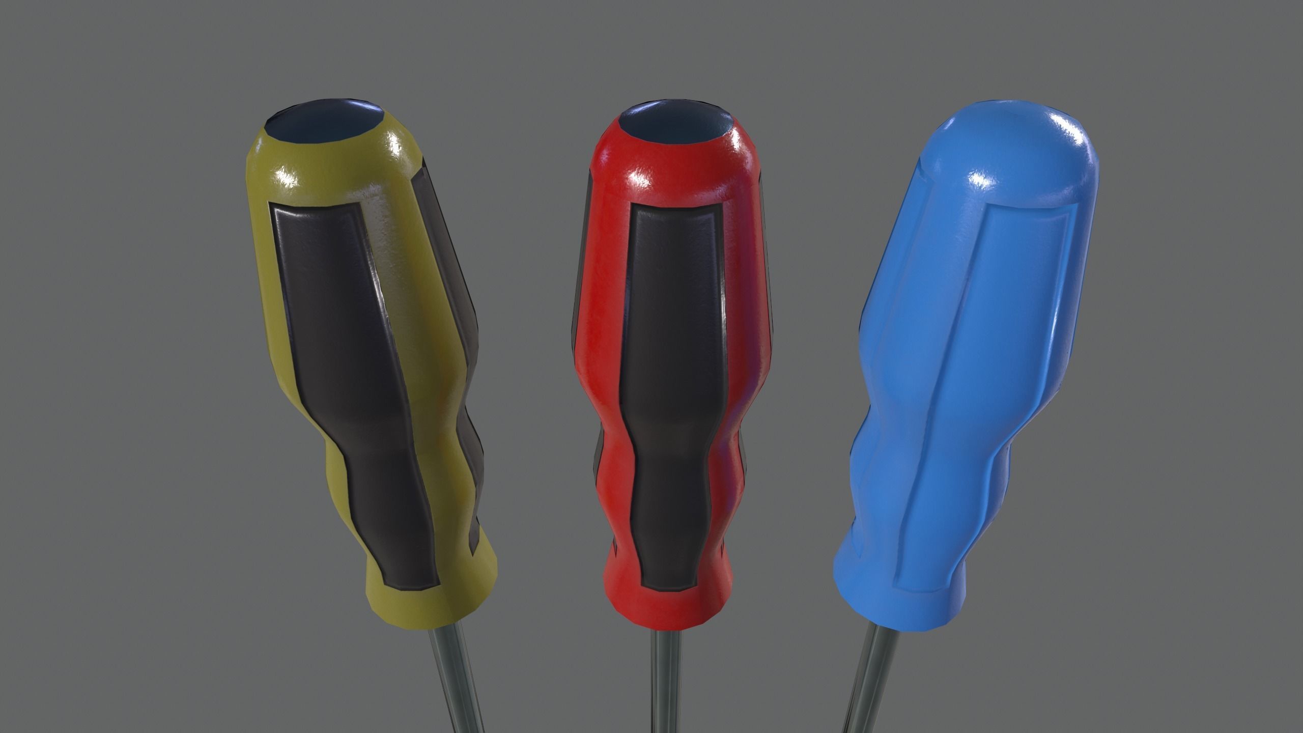 flat screwdriver Low-poly 3D model_5