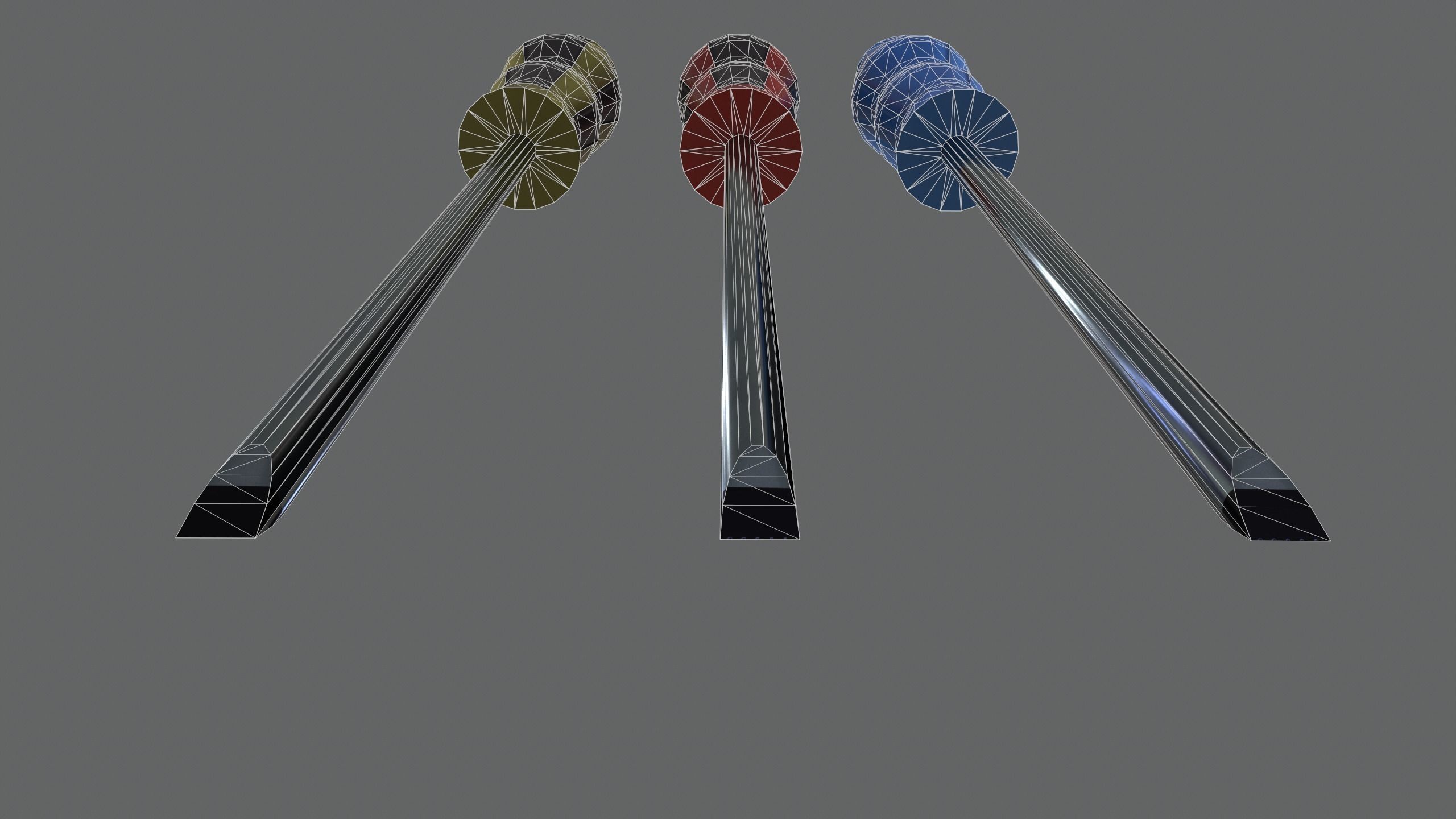 flat screwdriver Low-poly 3D model_7