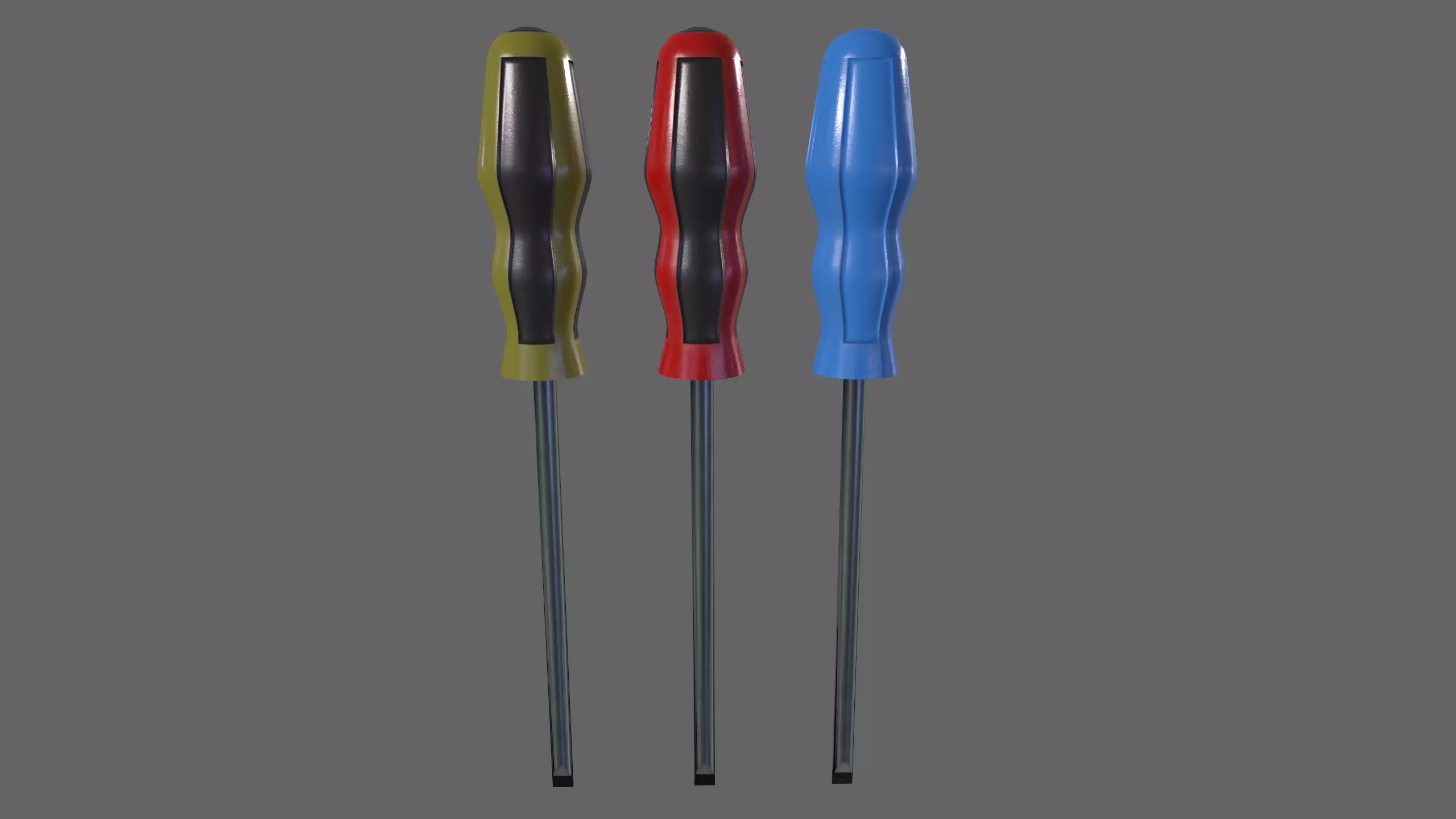 flat screwdriver Low-poly 3D model_0