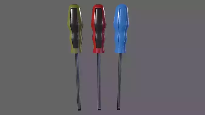 flat screwdriver Low-poly 3D model