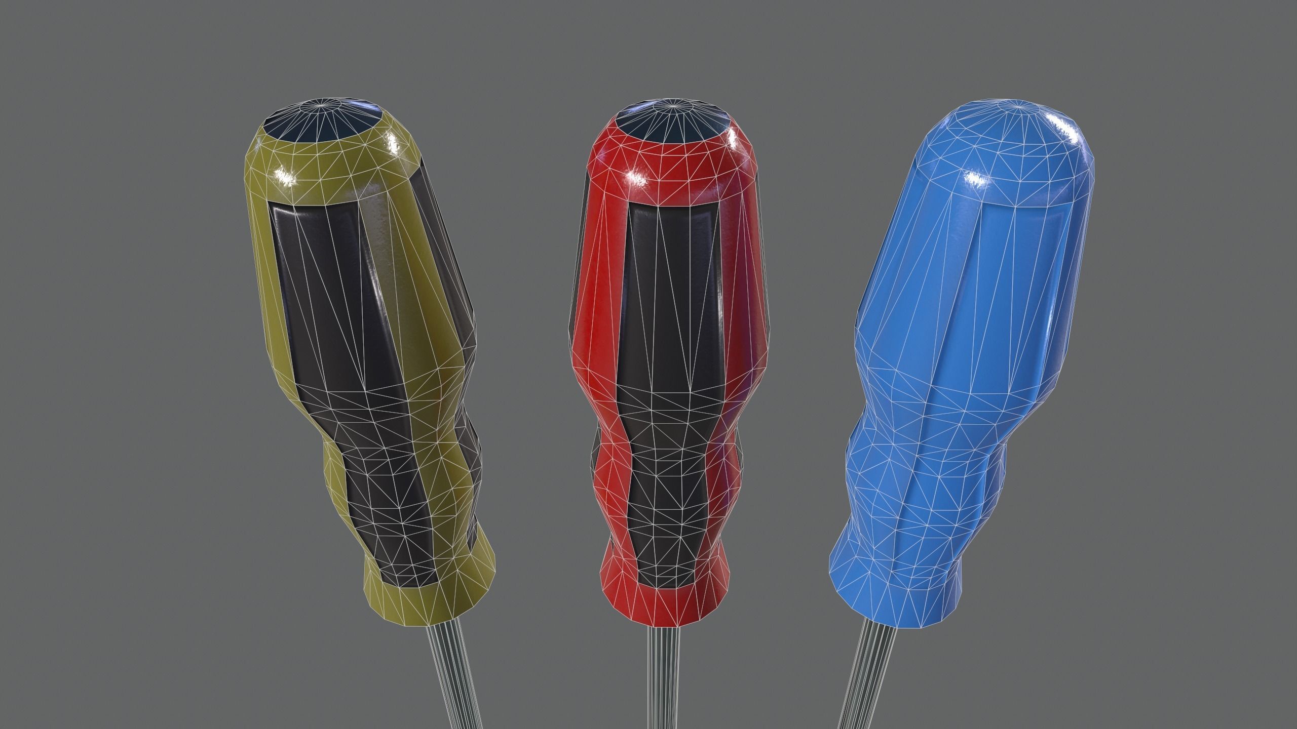 flat screwdriver Low-poly 3D model_4