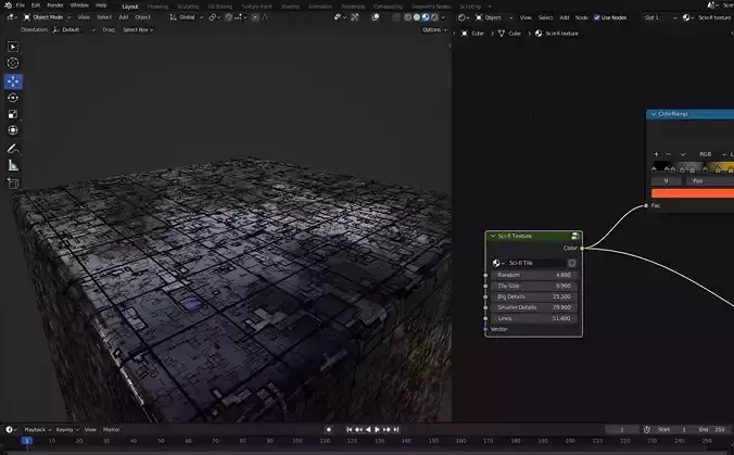 Sci-fi Tile procedural Texture For Blender