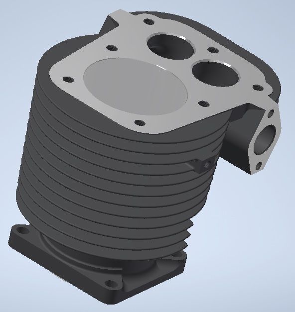 Cylinder mini tractor cylinder 3D model_1