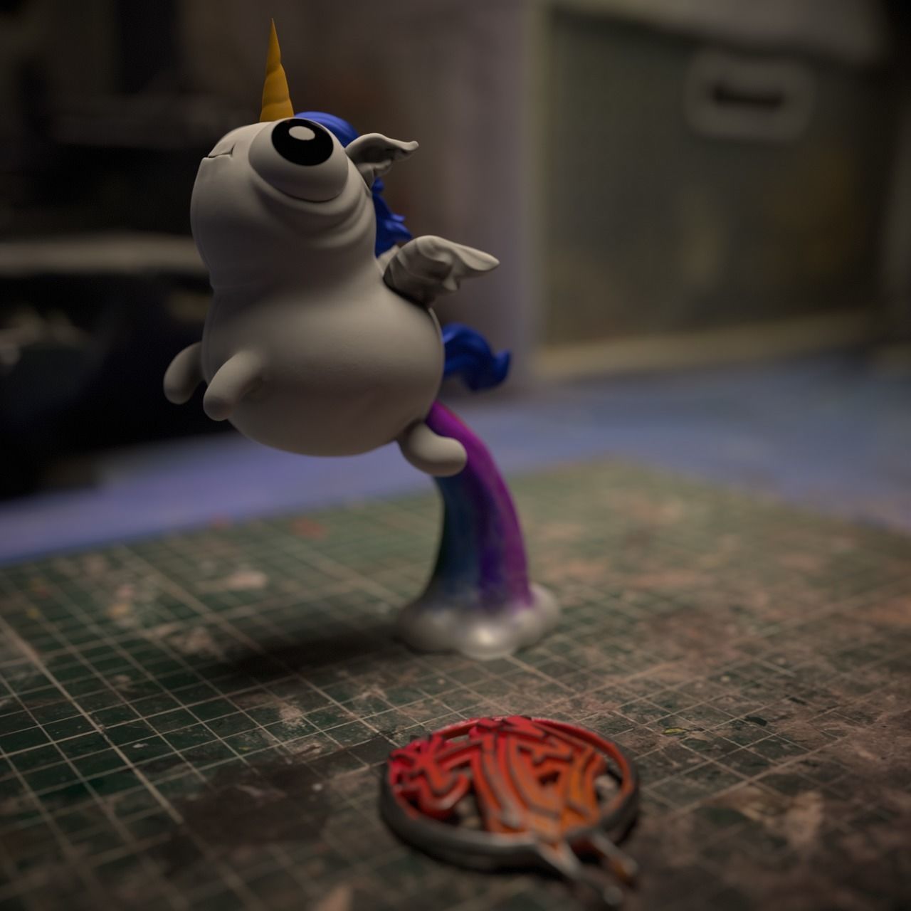 Rainbow unicorn 3D print model_3