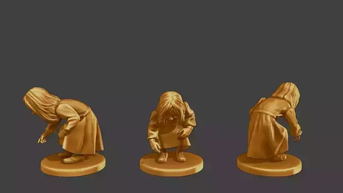 ww2 Casual Little Girl CLG1 007 3D print model