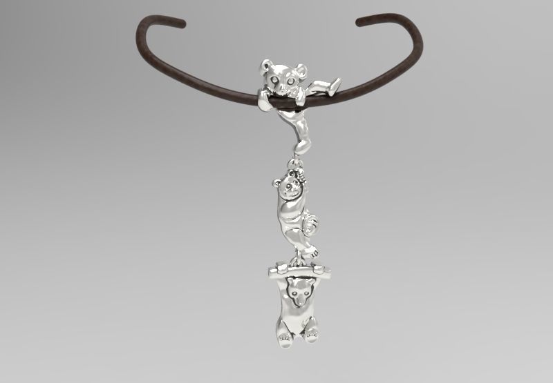 3 bear acrobat 3D model_12