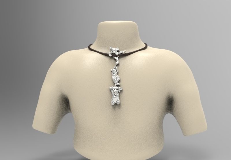 3 bear acrobat 3D model_4