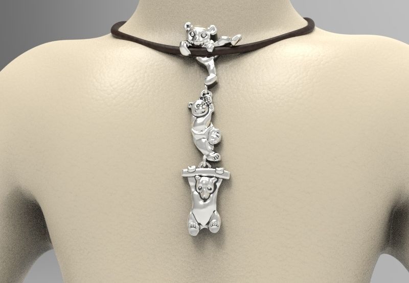 3 bear acrobat 3D model_6