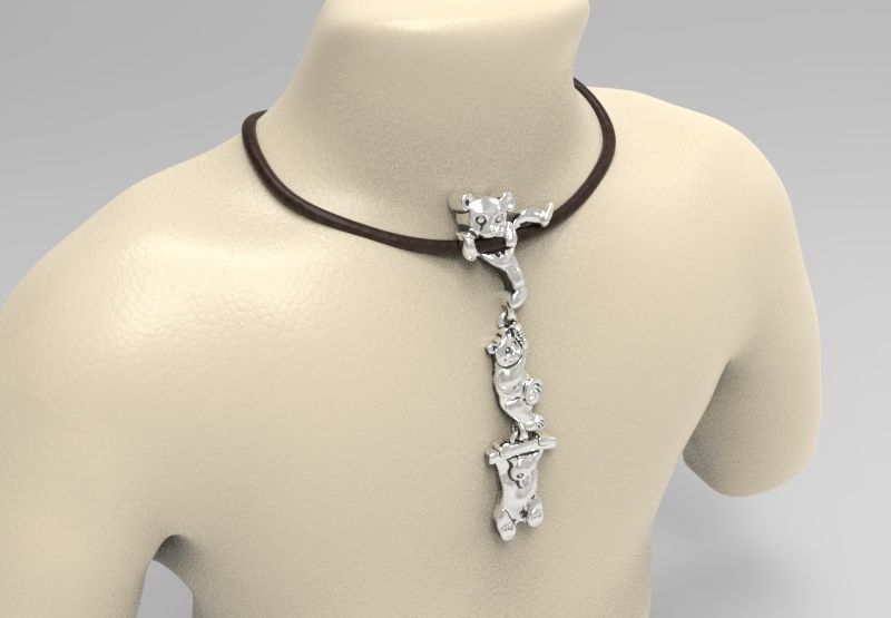 3 bear acrobat 3D model_8