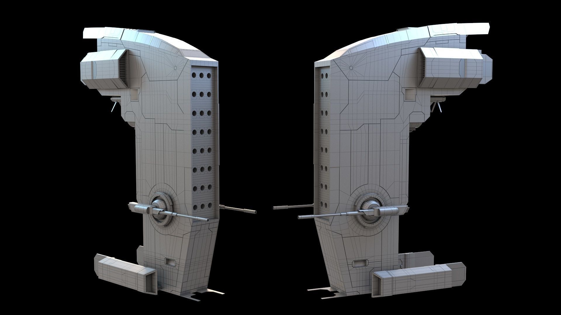 Spacefighter spaceship 3D model_7