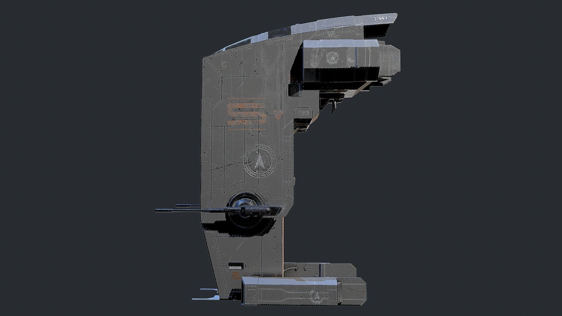 Spacefighter spaceship 3D model_5